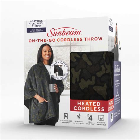 sunbeam cordless heated throw|sunbeam heated throw foot pocket.